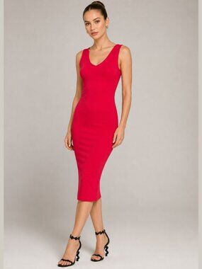 NWT Zenana Red Bodycon Midi Dress S-L